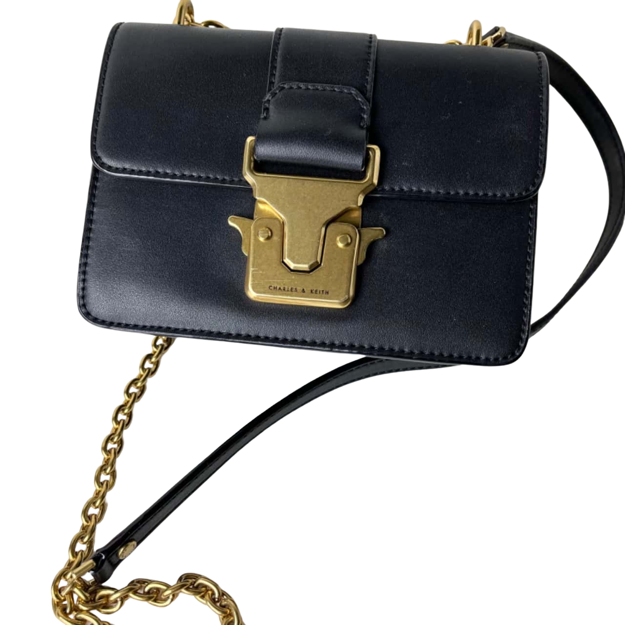 Charles & Keith Womens Handbag Black / Gold