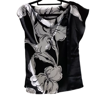 Cue Womens Sleeveless Top Size 6 Black  / White 