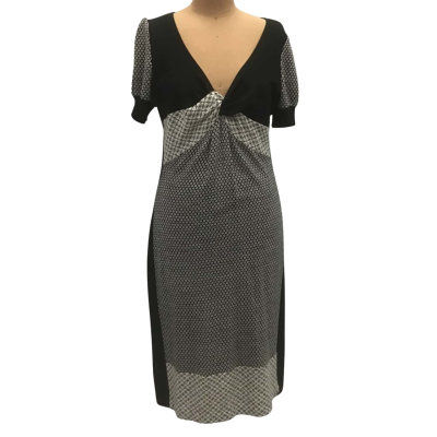Kenzo Twist Neck Knit Dress Size L Black  