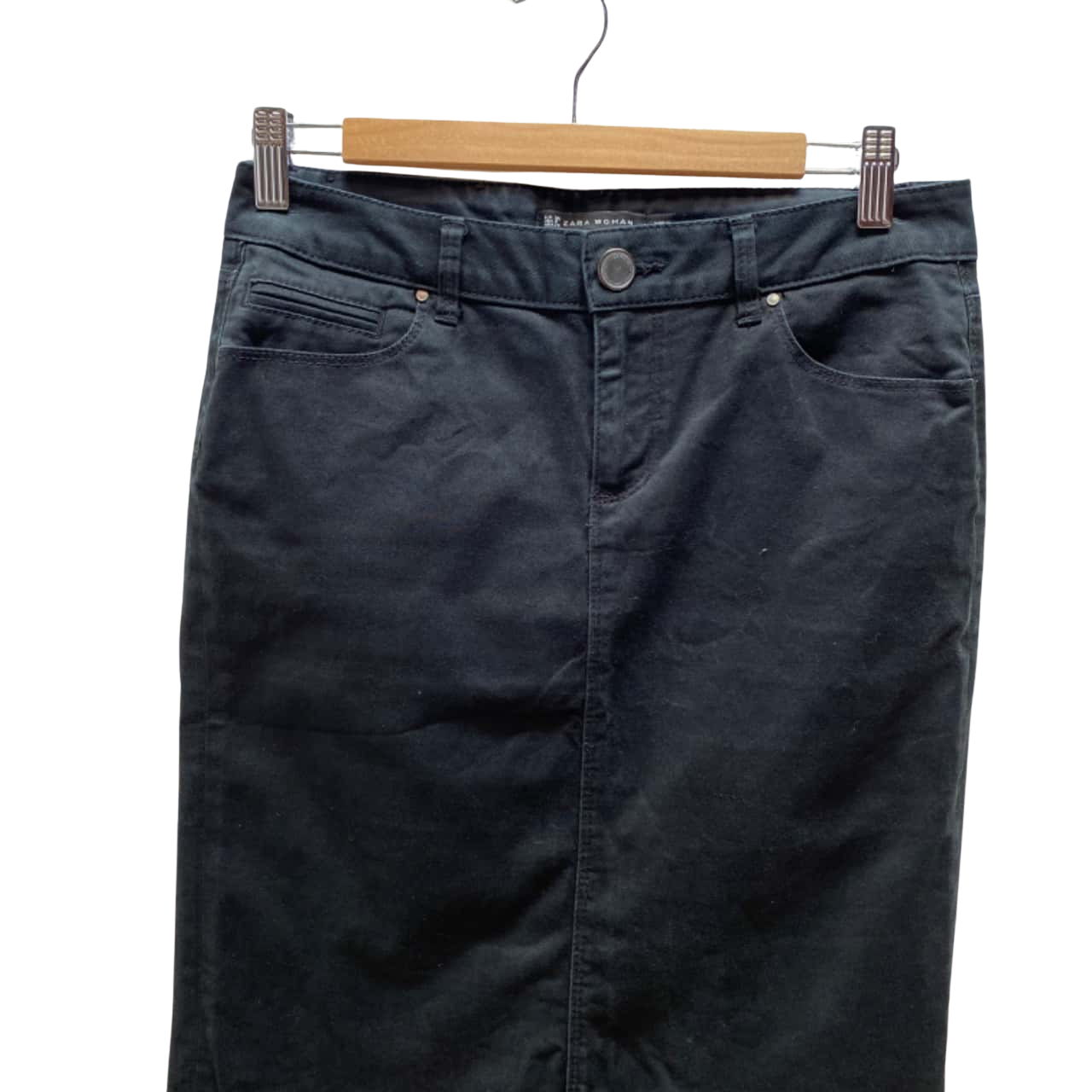 Zara Womens Black Midi Skirt