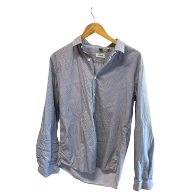 Marcs - Mens Long Sleeved Business Shirt - Size M - Checked / Navy Blue / White 