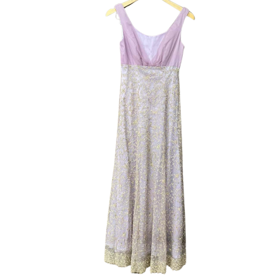 Sybille Deville Womens Gold Embroidered Lilac Formal Dress