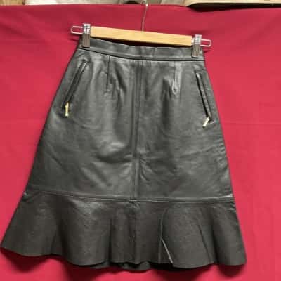 Sass & Bide Women’s Leather Size 6 Black Skirt