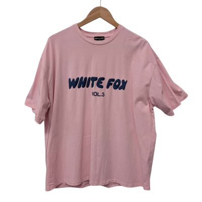 White Fox Womens Pink T-Shirt, Size L/XL