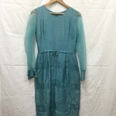 Deja Petite Melbourne Womens Size S Turquoise Vintage Dress