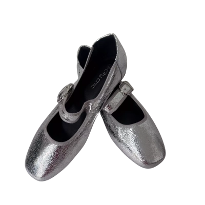 City Chic  Size 44 Ballet Flats Silver NEW
