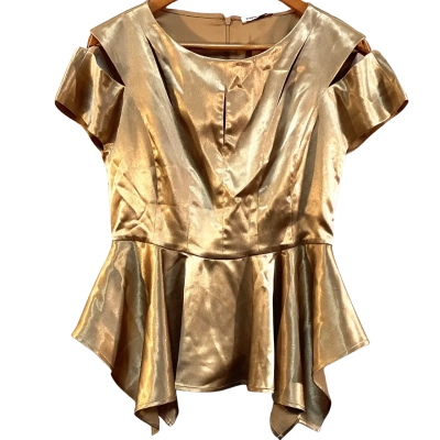 BNWT Viceta Wang Womens  Size 10 Blouse Gold 