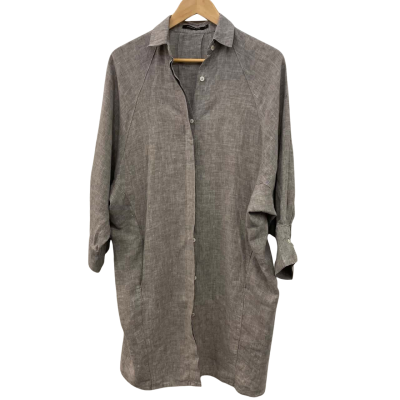  Andrea & Joen Womens  Size M 3/4 Sleeve Shirt Grey 
