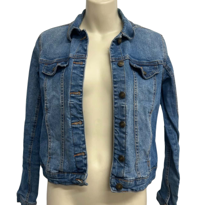 Dotti Womens Size 6 Blue Cropped Denim Jacket 