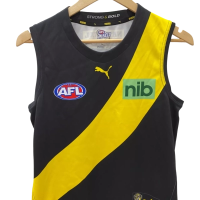 AFL Kids  Size 14 Sport Top Black  / Yellow. Tigers 