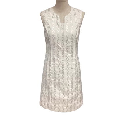  Scofield  Size XS Mini Sleeveless Dress  Silver / White 
