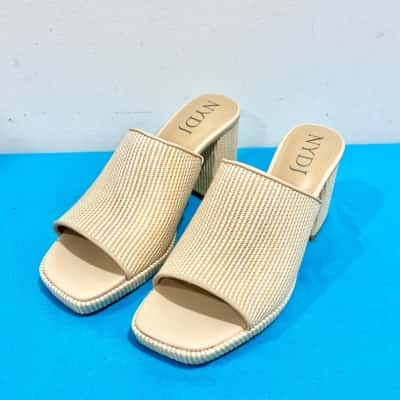 NYDJ Beige Slide Heels Size 8- near new 