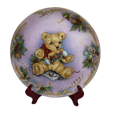Christmas Teddy Plate 1993 Forstenberg West Germany 