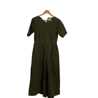 ELK Womens  Size 10 Short Sleeve Jumpsuit Olive 