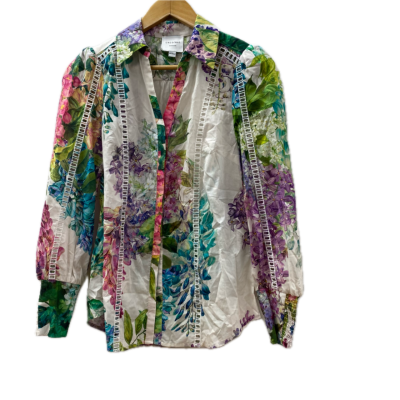 Once/Was Womens  Size 0 Button Up Top / Floral Top / Long Sleeve Top Floral / Multicoloured 