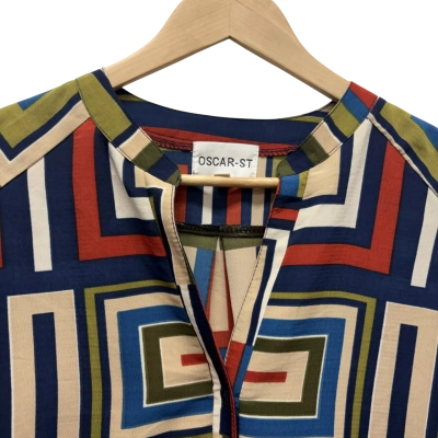  Womens  Size L Long Sleeve Shirt Blue / Cream / Olive / Red 