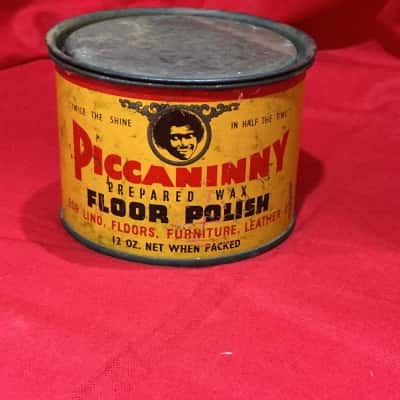 1940s/50s Picaninny Floor Polish Tin - 12oz Litho Advertising
