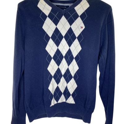 Tommy Hilfiger Mens  Size M Jumper Blue / Off White / Pattern 