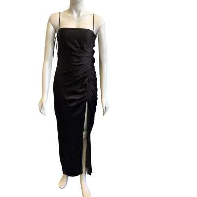 BNWT Shona Joy Women's Size 10 Thalia Bias Ruched Midi Dress Black  
