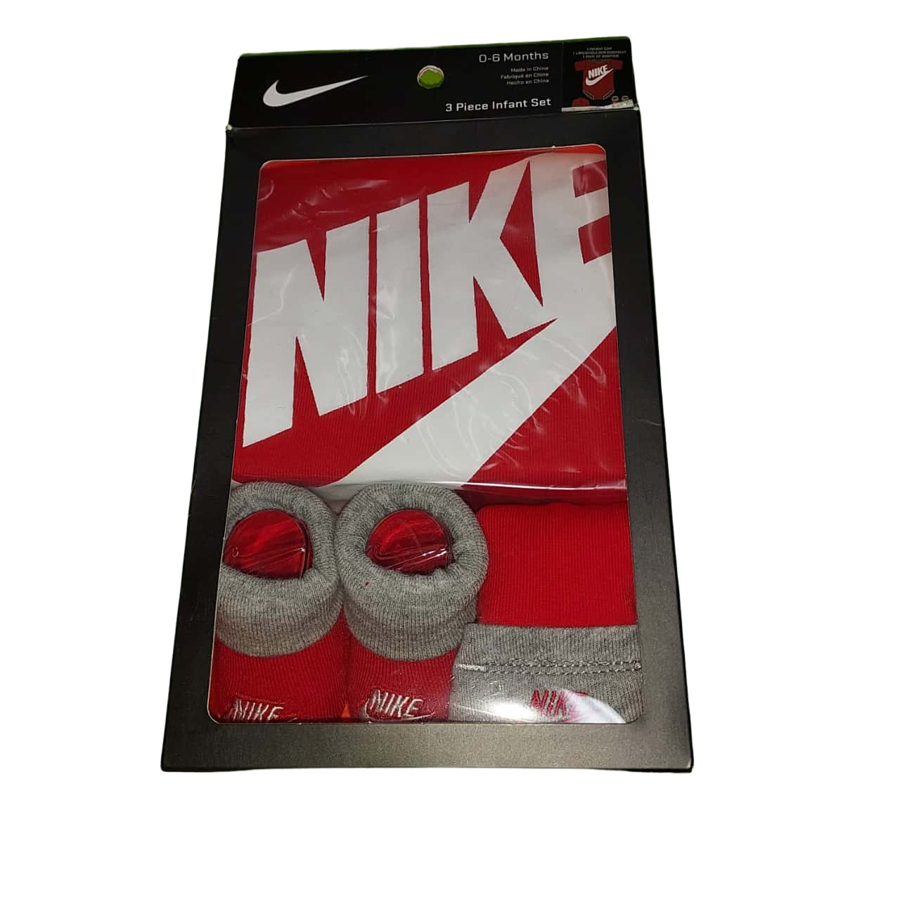 Nike 06 Months 3 Piece Infant Set Winter Booties Hat Active wear Baby