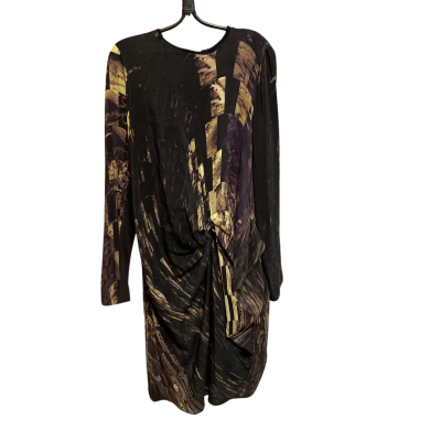 Scanlan Theodore Womens  Size 8 Long Sleeve Dress Beige / Black  / Yellow 