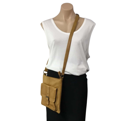Rugged Hide Womens Tan Brown Leather Cross Body Bag 