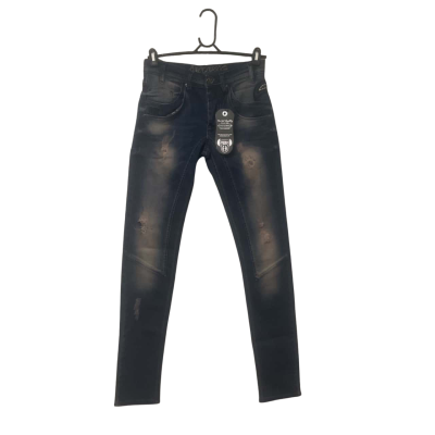  Mens Jeneric Size 30 Slim Fit Distressed Jeans Navy Blue / Off White 