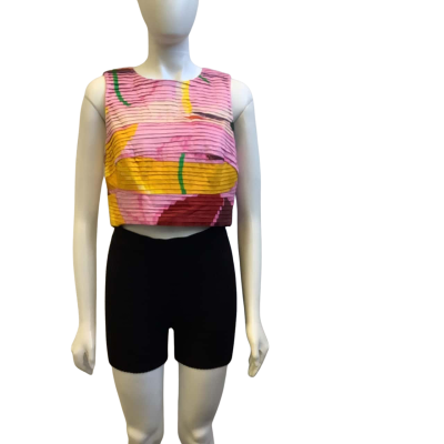 Brand New AJE Womens  Size 16 Palette Ruched Tank Top Multicoloured