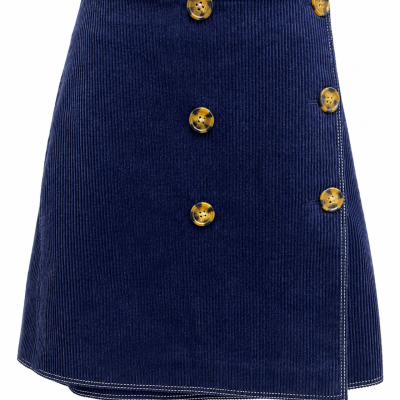 The East Order Camila Navy Corduroy Wrap Mini Skirt – Size L – Tags Attached