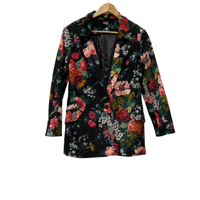 Little Lies Womens  Size 12 Blazer Black/Multicoloured / Floral 