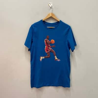Air Jordan Mens  Logo T-shirt Size M Blue 