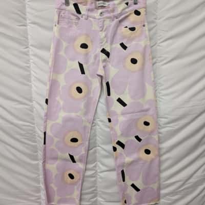 Marimekko Womens Size 32 (Altered from 38) Pink Floral Jeans