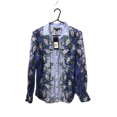 Portmans Blue Floral Long Sleeve Shirt Size 8