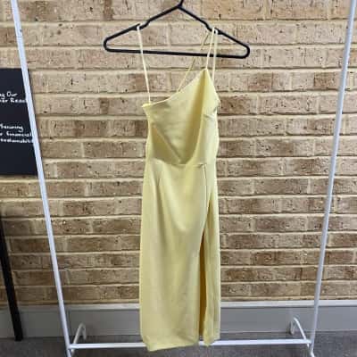 FRIEND of AUDREY women’s lemon Rhodes Cross Back Dress Size 6 