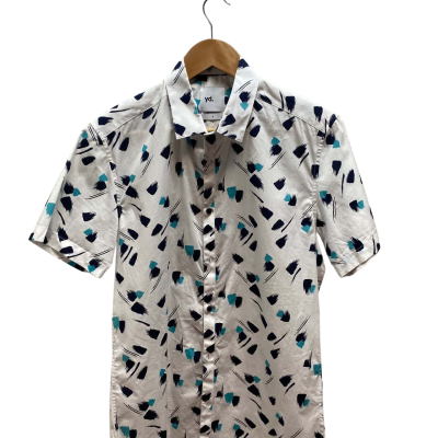 Yd Mens  Size S White Pattern Shirt