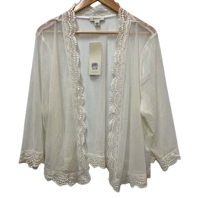 beme Cream Cloud Dream Catcher Lace Cover Up Top Size L