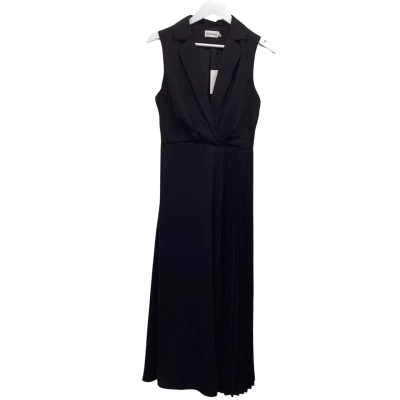 TUSSAH ‘Adalee’ Black Sleeveless Pleated Midi Dress Size 10 BNWT