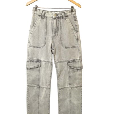 Women’s Size 8 Grey Miss S Denim Wide Leg Jeans 
