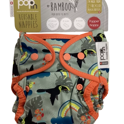 Pop In One Size Reusable Nappies Bamboo 8 Pack Box 