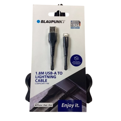 Blaupunkt 1.8m USB-A to Lightning charging and data transfer cable