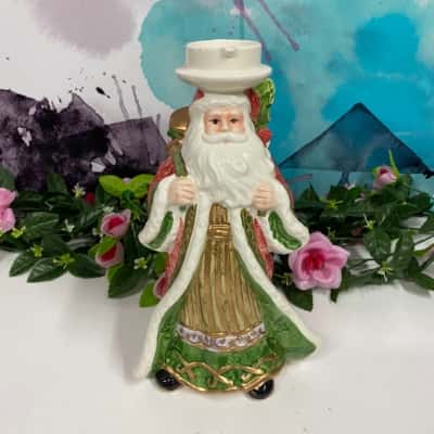 Tall Santa ornament with tea light candle holder 