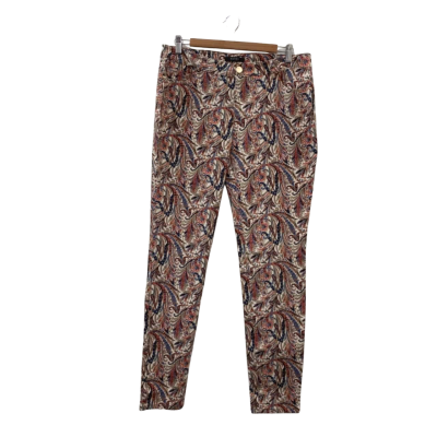 Esprit Womens  Size 14 Straight Leg Pants Blue / Cream / Red Paisley