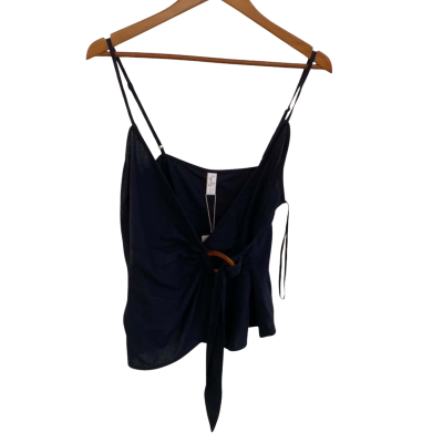 Tigerlily Womens  Size 12 Shoestring Strap Top Navy Blue 