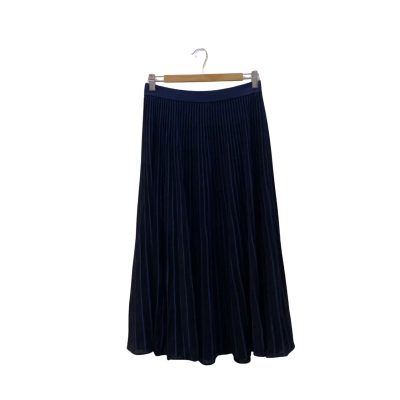 Gorman Womens  Size 8 Pleated Skirt Black  / Navy Blue / Striped 