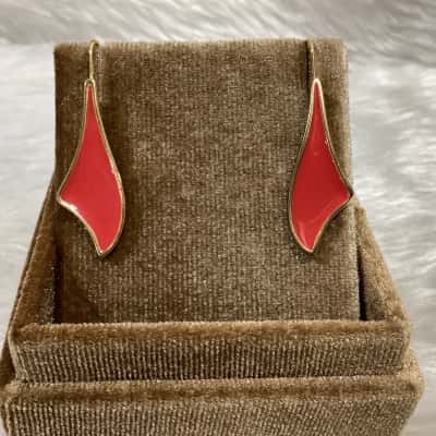  Womens Barcs Earrings in Gold tone & Red 