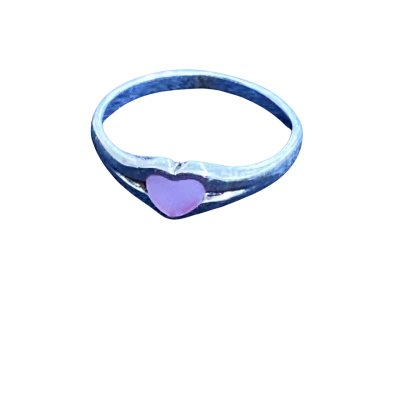 Womens Stirling silver mother of pearl heart Ring size L 