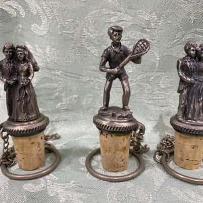Vintage Pewter Bottle Stoppers