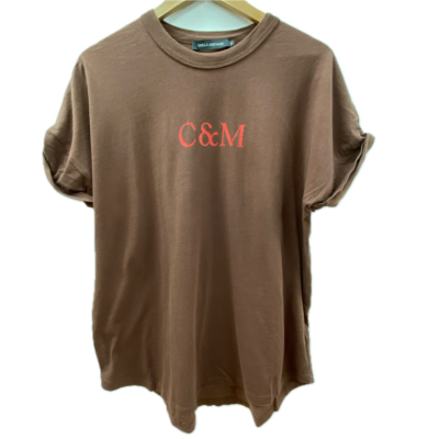 Camilla & Marc Womens  Size 10 Short Sleeve T-shirt Brown 