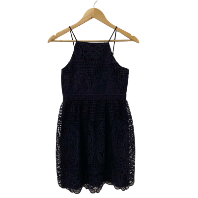 Bardot Junior Girls Size 14 Dress Navy Blue Lace