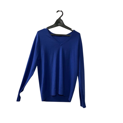 Uniqlo Men's Size L V-Neck Jumper in Blue 